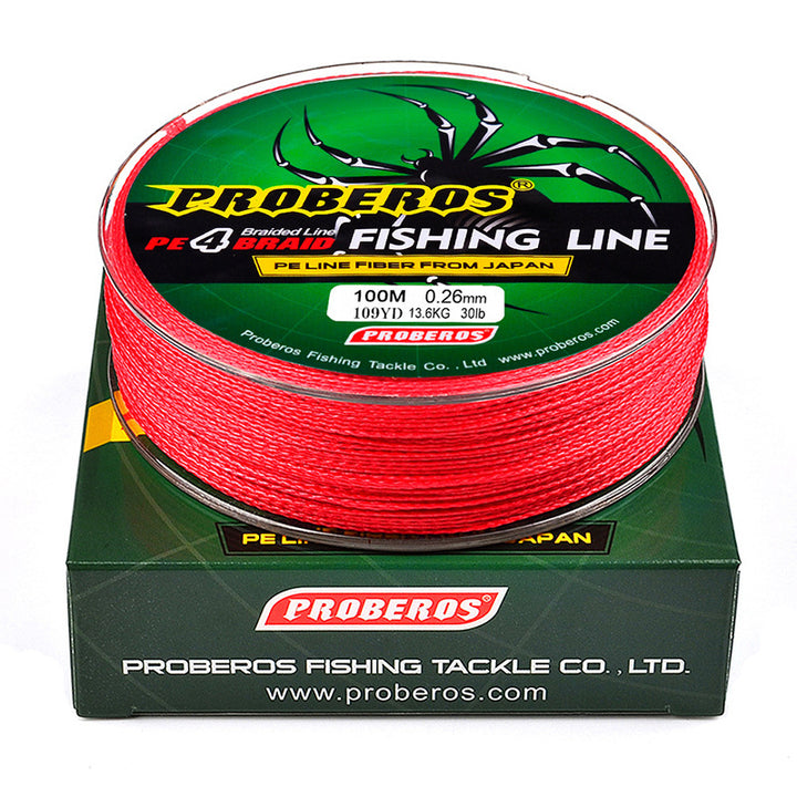 4 Braid 100M PE Fishing Line Gray/Yellow/Blue/Green/Red 5 Colors